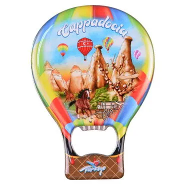 Wholesale Cappadocia Themed Myros Metal Balloon Bottle Opener Refrigerator Magnet T 102x73 mm - 5