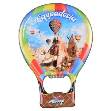 Wholesale Cappadocia Themed Myros Metal Balloon Bottle Opener Refrigerator Magnet T 102x73 mm - 6