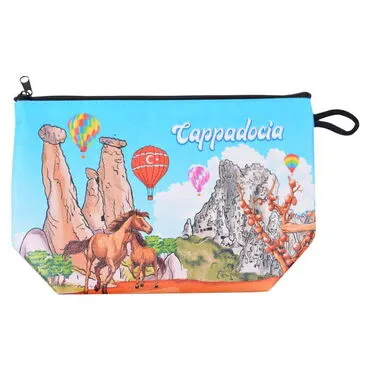 Wholesale Cappadocia Themed Myros Small Accordion Makeup Bag 145x220x70 mm - 4