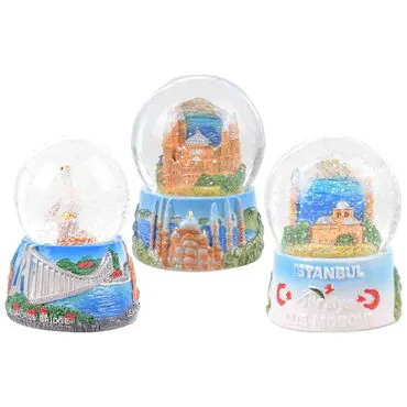 Wholesale Istanbul Themed Polyester Snow Globe 65 mm - 4