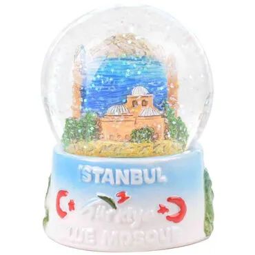 Wholesale Istanbul Themed Polyester Snow Globe 65 mm - 7