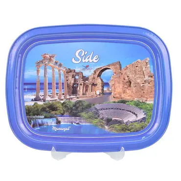 Side Themed Customised Printed Tin Serving Tray 305x235 mm - Standart