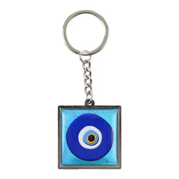 Edremit Themed Metal Square Shaped Double Face Keychain 36x95 mm - 2