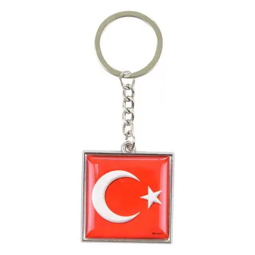Gomec Themed Metal Square Shaped Double Face Keychain 36x95 mm - 2