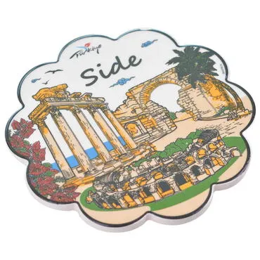 Side Themed Turkish Ceramic Custom Themed Daisy Trivet 182 mm