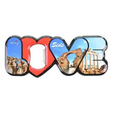 Toptan Side Temalı Myros Metal Love Açacak Magnet 114x47 mm