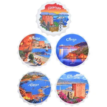 Alanya Themed Customised Uv Printed Bottle Cap Shaped Plastic Base  Bottle Opener  63x15 mm - 3