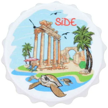 Side Themed Customised Uv Printed Bottle Cap Shaped Plastic Base  Bottle Opener  63x15 mm - 5