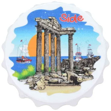Side Themed Customised Uv Printed Bottle Cap Shaped Plastic Base  Bottle Opener  63x15 mm - 10