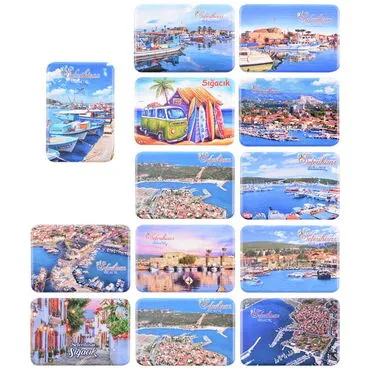 Seferihisar Region Themed Customised UV Printed Plastic Base Rectangle Fridge Magnet 80x50 mm - 3