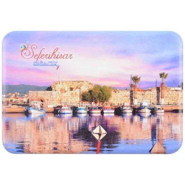 Seferihisar Region Themed Customised UV Printed Plastic Base Rectangle Fridge Magnet 80x50 mm - 6
