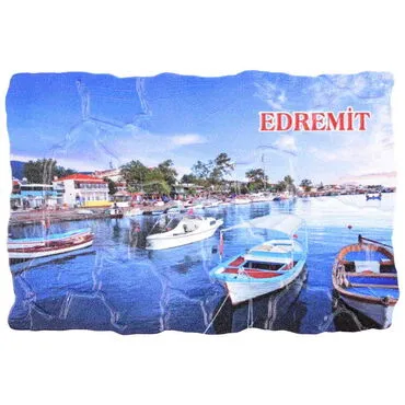 Edremit Themed Customised UV Printed Plastic Base Mosaic Pattern Rectangle Fridge Magnet 80x50 mm - 4
