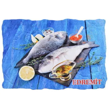 Edremit Themed Customised UV Printed Plastic Base Mosaic Pattern Rectangle Fridge Magnet 80x50 mm - 6