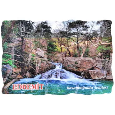 Edremit Themed Customised UV Printed Plastic Base Mosaic Pattern Rectangle Fridge Magnet 80x50 mm - 8