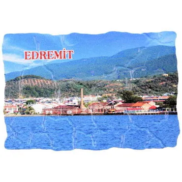 Edremit Themed Customised UV Printed Plastic Base Mosaic Pattern Rectangle Fridge Magnet 80x50 mm - 9