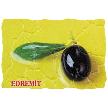 Edremit Themed Customised UV Printed Plastic Base Mosaic Pattern Rectangle Fridge Magnet 80x50 mm - 10