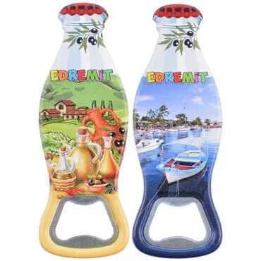 Edremit Themed Customised Uv Printed Coca Cola Bottle Shape Plastic Base Bottle Opener 42x120 mm - 2