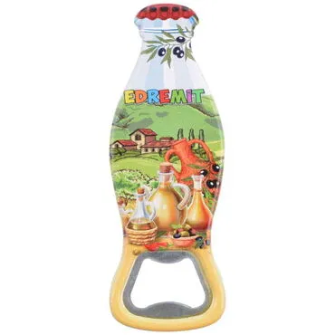 Edremit Themed Customised Uv Printed Coca Cola Bottle Shape Plastic Base Bottle Opener 42x120 mm - 3