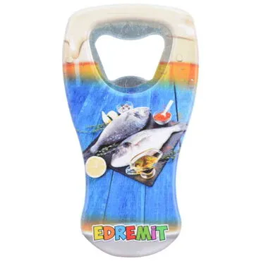 Edremit Themed Customised UV Printed Beer Glass Shape Plastic Base Bottle Opener 52x97 mm - 3