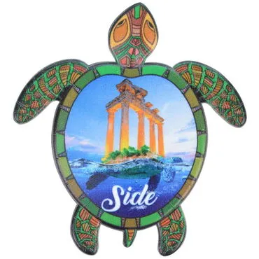 Toptan Side Temalı Uv Baskılı Kaplumbağa Şekilli Magnet 80x74 mm - 8