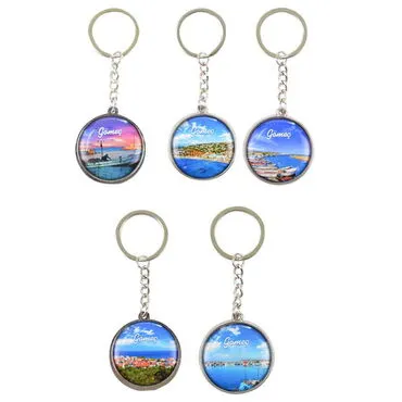Gomec Themed Metal Double Face Round Keychain 40x95 mm - 3
