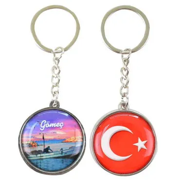 Gomec Themed Metal Double Face Round Keychain 40x95 mm - 4