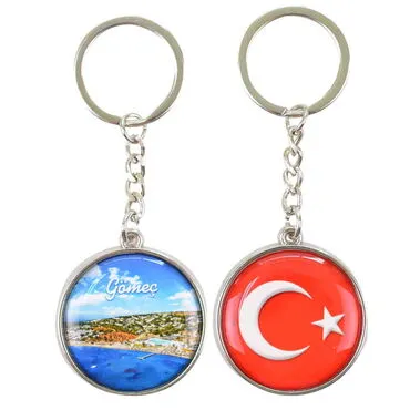Gomec Themed Metal Double Face Round Keychain 40x95 mm - 5