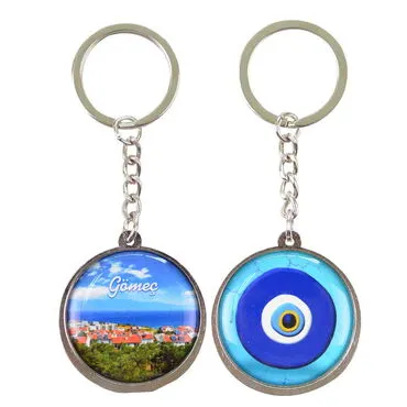 Gomec Themed Metal Double Face Round Keychain 40x95 mm - 7