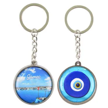 Gomec Themed Metal Double Face Round Keychain 40x95 mm - 8