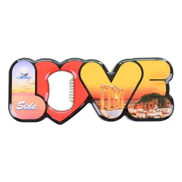 Toptan Side Temalı Myros Metal Love Açacak Magnet 114x47 mm - 7