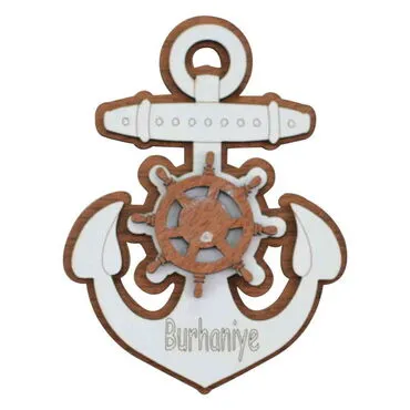 Burhaniye Themed Wooden Engraved Souvenir Fridge Magnet - 4