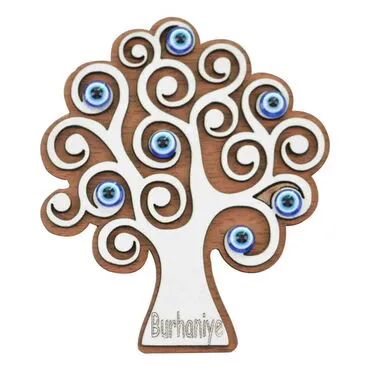 Burhaniye Themed Wooden Engraved Souvenir Fridge Magnet - 6