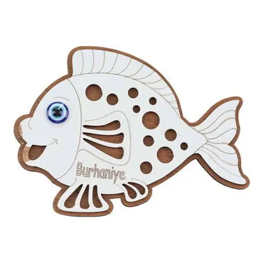 Burhaniye Themed Wooden Engraved Souvenir Fridge Magnet - 7