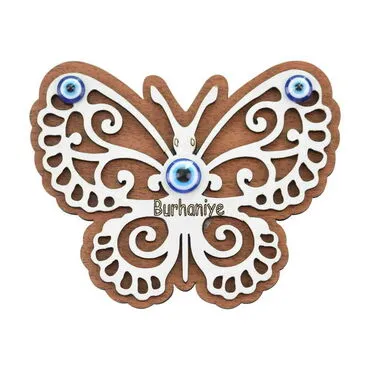 Burhaniye Themed Wooden Engraved Souvenir Fridge Magnet - 9
