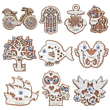 Edremit Themed Wooden Engraved Souvenir Fridge Magnet - 3