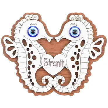 Edremit Themed Wooden Engraved Souvenir Fridge Magnet - 9