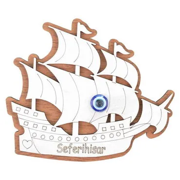 Seferihisar Themed Wooden Engraved Souvenir Fridge Magnet - 7