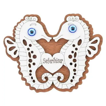 Seferihisar Themed Wooden Engraved Souvenir Fridge Magnet - 11