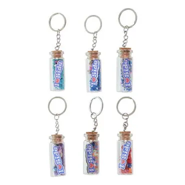 Side Themed Collectible Glass Bottle Shape Keychain - 3