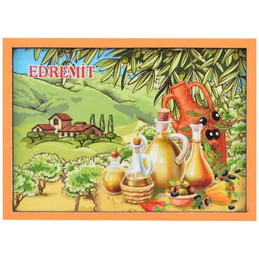 Edremit Themed Wooden Cute Animals Souvenşr Fridge Magnet Serie C 90x120 mm - 6