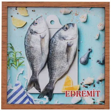 Edremit Themed Wooden Cute Animals Souvenşr Fridge Magnet Serie C 90x120 mm - 18