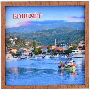 Edremit Themed Wooden Cute Animals Souvenşr Fridge Magnet Serie C 90x120 mm - 20