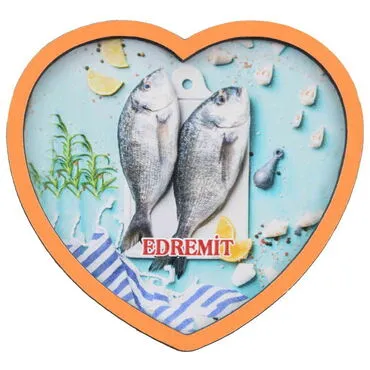 Edremit Themed Wooden Cute Animals Souvenşr Fridge Magnet Serie C 90x120 mm - 24