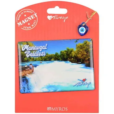 Manavgat Themed Epoxy Dome Backing Card Souvenir Fridge Magnet