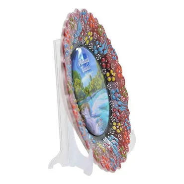 Toptan Manavgat Temalı Çini Myros Resim Tabak 18 cm - Standart - 2
