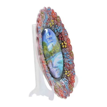 Toptan Manavgat Temalı Çini Myros Resim Tabak 18 cm - Standart - 3