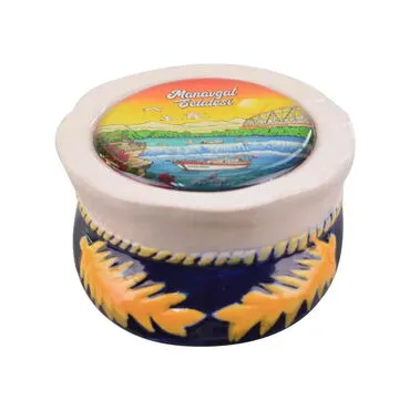 Manavgat Themed Ceramic Hat Shaped Ceramic Magnet - 2