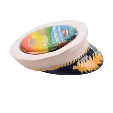 Manavgat Themed Ceramic Hat Shaped Ceramic Magnet - 3