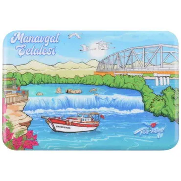 Manavgat Themed Customised UV Printed Plastic Base Rectangle Fridge Magnet 80x50 mm - 3