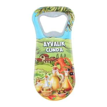 Ayvalik Themed Customised Uv Printed  Plastic Base Plastic Base Bottle Opener 95x43 mm - 3
